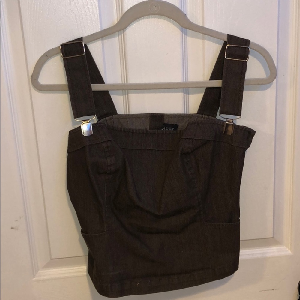 Overall denim style crop top